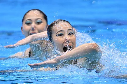 Mashiro Yasunaga e Moe Higa, Japão, nado artístico