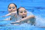 Mashiro Yasunaga e Moe Higa, Japão, nado artístico