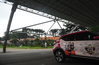 CAXIAS DO SUL, RS, BRASIL, 11/01/2024. A reportagem foi até os Pavilhões da Festa da Uva para conferir como andam os preparativos e a montagem de estruturas para o evento. (Bruno Todeschini/Agência RBS)Indexador: BTK<!-- NICAID(15647469) -->