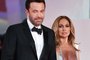 US actor Ben Affleck and US actress and singer Jennifer Lopez arrive for the screening of the film "The Last Duel" presented out of competition on September 10, 2021 during the 78th Venice Film Festival at Venice Lido. (Photo by Filippo MONTEFORTE / AFP)Editoria: ACELocal: VeniceIndexador: FILIPPO MONTEFORTESecao: cinema industryFonte: AFPFotógrafo: STF<!-- NICAID(14886966) -->