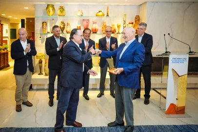 Presidente emérito da RBS, Jayme Sirotsky, recebe o prêmio Liberdade de Imprensa da Associação Nacional de Jornais (ANJ).<!-- NICAID(16005081) -->