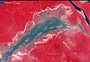 Seca histórica: imagens de satélite europeu mostram redução drástica do Lago Tefé, na Amazônia