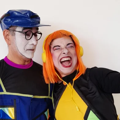 Márcia do Canto e Toninho Lobo remontam o espetáculo mímico Canto do Lobo para o Porto Verão Alegre 2026. Cia. de Teatro Mímico. Foto: Márcia do Canto / Divulgação<!-- NICAID(16206837) -->