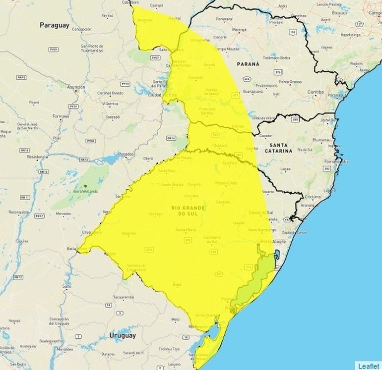 Fim de semana será de chuva na maior parte do RS; para o sábado, Inmet tem  alerta de tempestade na Metade Sul