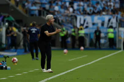 PORTO ALEGRE, RS, BRASIL, 07-02-2026: Jogo entre Grêmio x Novo Hamburgo, na Arena do Grêmio, neste sábado valendo classificação para a semifinal do Campeonato Gaúcho 2026. A partida única é válida pelas quartas de final do campeonato estadual. (Foto: André Ávila/Agência RBS)Indexador: Andre Avila<!-- NICAID(16220909) -->