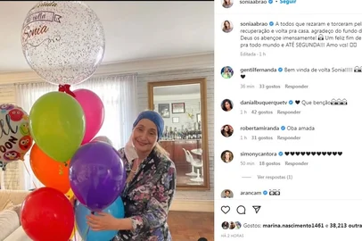 sônia abrão recebe alta