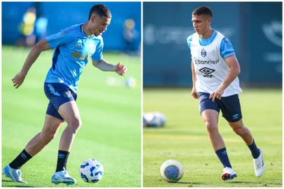 Montagem sobre fotos de Lucas Uebel / Grêmio, Divulgação image