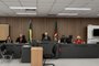 Porto Alegre, RS, Brasil - Douglas Araújo da Silva, Sabrine Panes Rodrigues e a filha deles, Alice Beatriz Rodrigues, foram assassinados após comemoração do primeiro aninho da menina em 2018.Hoje, 22 de novembro de 2023 começa o julgamento dos acusados pelos assassinatos. Na imagem o O juiz Marcos Braga Salgado Martins, responsável pelo Júri.<!-- NICAID(15606414) -->
