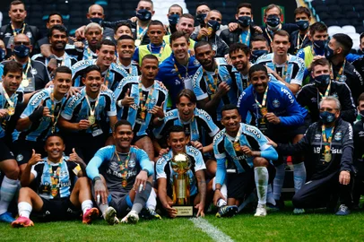 PORTO ALEGRE, RS, BRASIL,  06/06/2021-   Grêmio x Santa Cruz pela Recopa Gaúcha. Foto: Marco Favero / Agencia RBS<!-- NICAID(14801915) -->