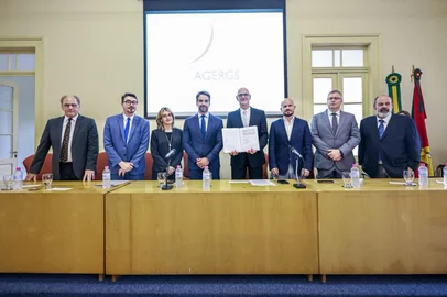 Vitor Rosa / Secom PORTO ALEGRE, RS, BRASIL - 15/12/2025 - Marcelo Spilki assume o comando da aGERGS até 2027 (Foto: Vitor Rosa/Secom)<!-- NICAID(16187352) -->