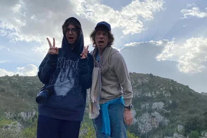 Mick Jagger e seu filho, Lucas.<!-- NICAID(15766870) -->