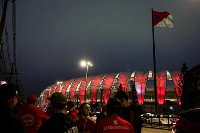 PORTO ALEGRE, RS, BRASIL, 03-08-2025: INTER X SÃO PAULO, Internacional entra em para encarar o São Paulo pela 18ª rodada do Brasileirão. Fotos de pré jogo. Duda Fortes/Agencia RBS<!-- NICAID(16093643) -->