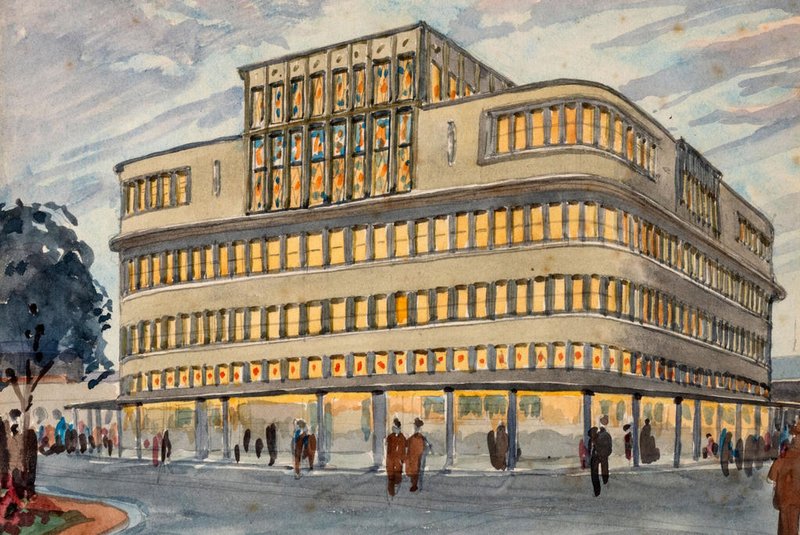 1936 anteprojeto palácio do comércio josé lutzenberger<!-- NICAID(15730521) -->