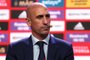 The President of the Spanish Football federation Luis Rubiales sits as he attends the official presentation to the press of Spain's national football team newly appointed head coach in Las Rozas, outside Madrid, on December 12, 2022. (Photo by Thomas COEX / AFP)Editoria: SPOLocal: MadridIndexador: THOMAS COEXSecao: soccerFonte: AFPFotógrafo: STF<!-- NICAID(15455241) -->