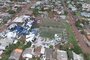 Imagem aérea de Giruá após temporal que destruiu centro esportivo