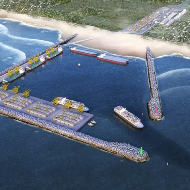 Projeto do Porto Meridional, em Arroio do Sal, no Litoral Norte, elaborado pela DTA Engenharia Portuária e Ambiental.<!-- NICAID(14859581) -->