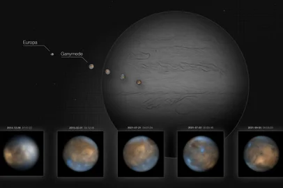 O Very Telescope Large (VLT), do Observatório Europeu do Sul (ESO) registrou imagens em boa qualidade e em detalhes das luas Europa e Ganimedes, as maiores de Júpiter.<!-- NICAID(15233427) -->