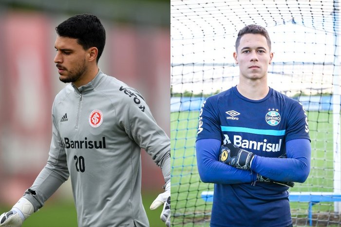 Montagem sobre fotos de Ricardo Duarte e Renan Jardim / Inter/Divulgação e Grêmio/Divulgação