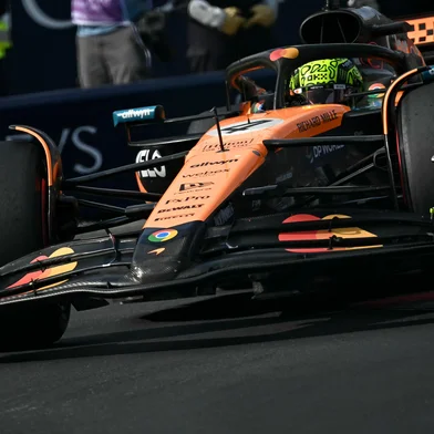 McLaren's British driver Lando Norris drives during qualifying for the Formula One Monaco Grand Prix at the Circuit de Monaco, on May 24, 2025. (Photo by Gabriel BOUYS / AFP)<!-- NICAID(16045180) -->