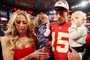 LAS VEGAS, NEVADA - FEBRUARY 11: Patrick Mahomes #15 of the Kansas City Chiefs celebrates with is after defeating the San Francisco 49ers 25-22 in overtime during Super Bowl LVIII at Allegiant Stadium on February 11, 2024 in Las Vegas, Nevada.   Jamie Squire/Getty Images/AFP (Photo by JAMIE SQUIRE / GETTY IMAGES NORTH AMERICA / Getty Images via AFP)<!-- NICAID(15676559) -->