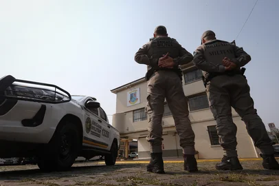 CAXIAS DO SUL, RS, BRASIL, 04/09/2024. Série de matérias especiais sobre os 50 anos do 12° Batalhão de Polícia Militar de Caxias do Sul. (Bruno Todeschini/Agência RBS)Indexador: Bruno Todeschini<!-- NICAID(15858200) -->