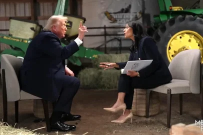 Trump abandona entrevista após perguntas sobre fraude eleitoral e fundo bilionário<!-- NICAID(16302206) -->