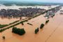 This aerial photo taken on June 21, 2022 shows a flooded area after heavy rains in Shangrao, in China's central Jiangxi province. (Photo by AFP) / China OUTEditoria: DISLocal: ShangraoIndexador: STRSecao: floodFonte: AFPFotógrafo: STR<!-- NICAID(15128900) -->
