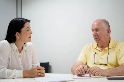 Presidente da Famurs e prefeita de Nonoai, Adriane Perin, e presidente da Confederação nacional dos Municípios, Paulo Ziulkoski<!-- NICAID(16209884) -->