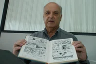 Altair Gelatti, desenhista de histórias em quadrinhos. Gelatti iniciou sua obra em Caxias do Sul.<!-- NICAID(1014171) -->