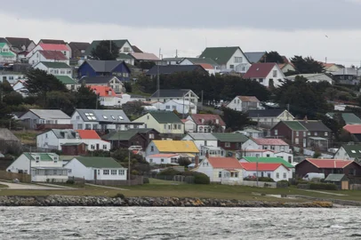 PORCIUNCULA BRUNE / AFP General view of Stanley, Falkland Islands (Malvinas) on October 09, 2019. - Even if it is a remote archipelago 8,000 miles from mainland Britain, the Falkland Islands' incredible biodiversity as well as their fishing and beef industries could be threatened by the Brexit. (Photo by Pablo PORCIUNCULA BRUNE / AFP)Editoria: LIFLocal: StanleyIndexador: PABLO PORCIUNCULA BRUNESecao: economy (general)Fonte: AFPFotógrafo: STF<!-- NICAID(15009036) -->