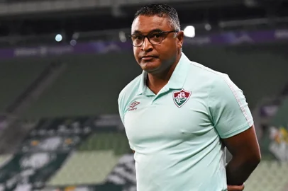 O técnico Roger Machado em jogo do Fluminense contra o Palmeiras no Allianz Parque, pela 13ª rodada do Brasileirão.<!-- NICAID(14912515) -->