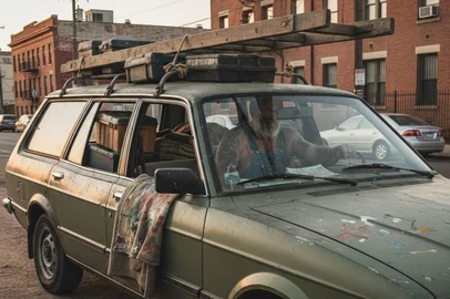 Ilustração para a coluna "A Magia do Carro de Empreiteiro", de Fabrício Carpinejar, feita com inteligência artificial. Foto: Reprodução<!-- NICAID(16224658) -->