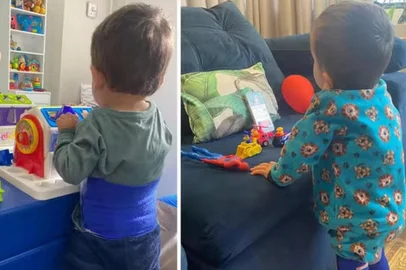 "Milagre da ciência", diz mãe sobre recuperação de menino gaúcho que recebeu remédio mais caro do mundo para tratar AME há 100 dias<!-- NICAID(15807806) -->