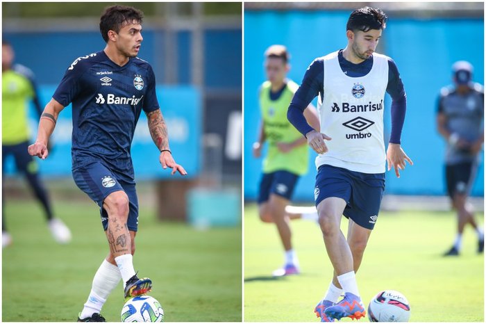 Montagem sobre fotos de Lucas Uebel / Grêmio/Divulgação