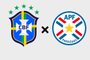 escudos, futebol, montagem, eliminatórias, seleção brasileira, brasil, paraguai<!-- NICAID(15002786) -->
