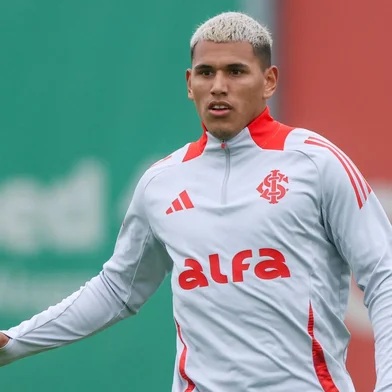 PORTO ALEGRE, RS, BRASIL, 09-07-2025: O lateral-direito Braian Aguirre em treino do Inter no CT Parque Gigante. (Foto: Ricardo Duarte/Inter/Divulgação)<!-- NICAID(16076736) -->