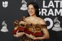 Latin Grammys Awards - Press RoomSpanish singer Rosalia poses with multiple awards and Album of the Year for "Motomani" during the 23rd Annual Latin Grammy awards at the Mandalay Bay's Michelob Ultra Arena in Las Vegas, Nevada, on November 17, 2022. (Photo by Ronda CHURCHILL / AFP)Editoria: ACELocal: Las VegasIndexador: RONDA CHURCHILLSecao: celebrityFonte: AFPFotógrafo: STR<!-- NICAID(15269077) -->