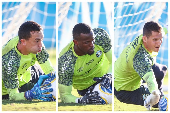 Montagem sobre fotos, Lucas Uebel, Grêmio, Divulgação