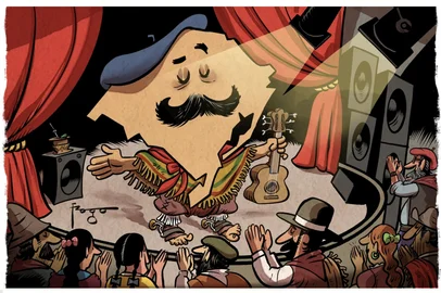 PORTO ALEGRE, RS, BRASIL, 08-09-2025: Ilustração para o especial A Música do Rio Grande. Foto: Gilmar Fraga/Agência RBS<!-- NICAID(16119456) -->