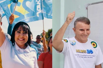 Janad Valcari e Eduardo Siqueira vão disputar o 2º turno em Palmas, no Tocantins - Foto: Arte GZH/Redes Sociais/Reprodução<!-- NICAID(15884382) -->