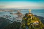 RIO DE JANEIRO, BRAZIL - FEBRUARY 2016: Aerial view of Christ and Botafogo Bay from high angle.Fonte: 109601187<!-- NICAID(15647265) -->