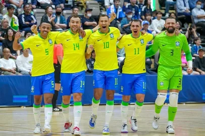 Seleção Brasileira de futsal masculino vence Japão em amistoso - outubro de 2025.