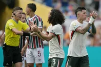 French referee Francois Letexier refuses a penalty after a VAR check during the FIFA Club World Cup 2025 semifinal football match between Brazil's Fluminense and England's Chelsea at the MetLife stadium in East Rutherford, New Jersey on July 8, 2025. (Photo by JUAN MABROMATA / AFP)<!-- NICAID(16075993) -->