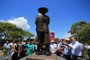 Porto Alegre, RS, Brasil, 30/01/2024 - Inauguração da estátua de Jayme Caetano Braun no Parque Harmonia - Foto: Ronaldo Bernardi/Agência RBS<!-- NICAID(15664488) -->