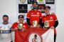 Os campeões na segunda etapa do Estadual de Futebol de Mesa, nas Séries Ouro, Prata e Bronze, em Tapejara.<!-- NICAID(15484628) -->