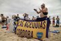 Fans of Argentinas Boca Juniors enjoy Copacabana beach in Rio de Janeiro, Brazil, on November 2, 2023, ahead of the Copa Libertadoreas final match against Fluminense next November 4. (Photo by Carlos Fabal / AFP)<!-- NICAID(15587373) -->