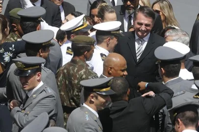 O presidente eleito Jair Bolsonaro participa da formatura e diplomação de militares na Escola de Aperfeiçoamento de Oficiais, na Vila Militar em Deodoro, no Rio de Janeiro<!-- NICAID(13854193) -->