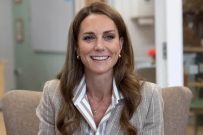 Britain's Catherine, Princess of Wales smiles during a visit to see the RHS Wellbeing Garden at Colchester Hospital in Essex, southeast England on July 2, 2025. (Photo by Stefan Rousseau / POOL / AFP)<!-- NICAID(16072373) -->