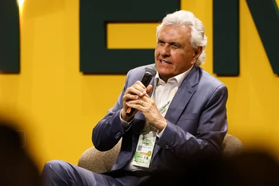 Bruno Todeschini / Agencia RBS PORTO ALEGRE, RS, BRASIL, 09-04-2026: Painel com os presidenciáveis Aldo Rebelo, Romeu Zema e Ronaldo Caiado, no Fórum da Liberdade 2026, realizado no Centro de Eventos da PUCRS. Foto: Bruno Todeschini/Agência RBS<!-- NICAID(16262741) -->