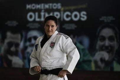 Porto Alegre, RS, Brasil, 13-06-2024: Mayra Aguiar. Treino aberto na Sogipa com judocas classificados para as Olimpíadas de Paris 2024<!-- NICAID(15788448) -->